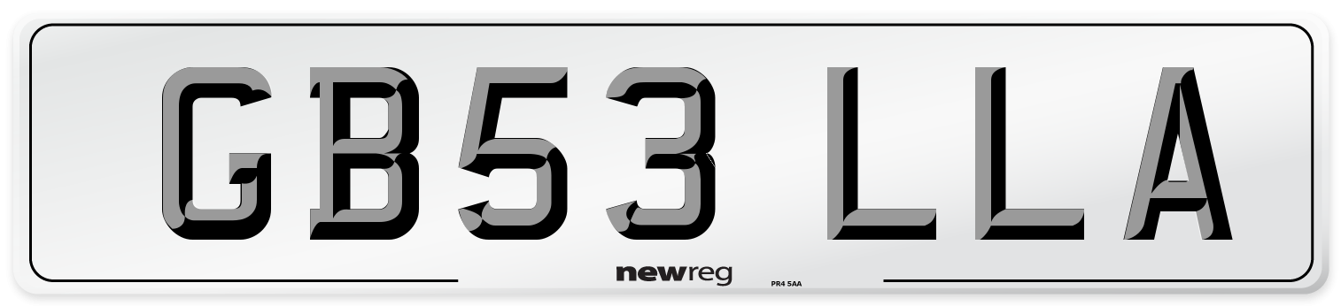 GB53 LLA Number Plate from New Reg